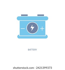 icono de línea de concepto de batería. Ilustración de elemento simple. diseño de símbolos de contorno de concepto de batería.