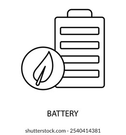 battery concept line icon. Simple element illustration. battery concept outline symbol design.