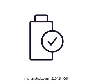 Concepto de batería. Ilustración moderna de gran calidad para banners, volantes y sitios web. Actrazo editable en estilo plano de moda. Icono de línea de la batería 