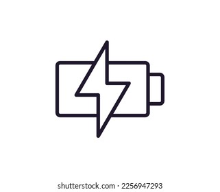 Battery concept. Modern outline high quality illustration for banners, flyers and web sites. Editable stroke in trendy flat style. Line icon of battery 