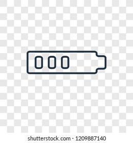 Battery concept vector linear icon isolated on transparent background, Battery concept transparency concept in outline style
