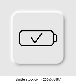 Batería, confirmar el vector de icono simple. Diseño plano. Diseño de neutralismo.ai
