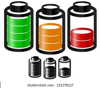 Battery Consumption / Battery indicator icons (b and w version included)