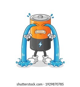 ilustración de llanto de batería. vector de caracteres