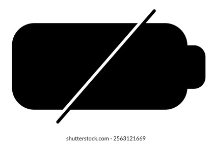 Battery dead icon Horizontal vector illustration