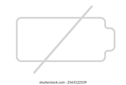 Battery dead icon Horizontal vector illustration