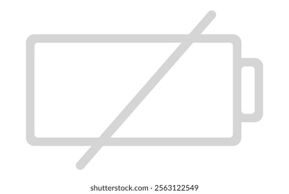 Battery dead icon Horizontal vector illustration
