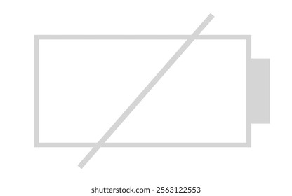 Battery dead icon Horizontal vector illustration