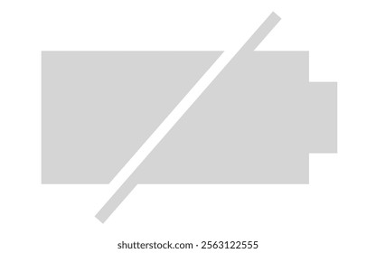 Battery dead icon Horizontal vector illustration