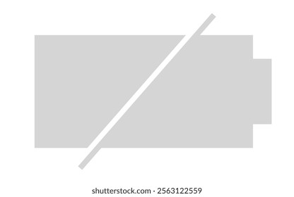 Battery dead icon Horizontal vector illustration