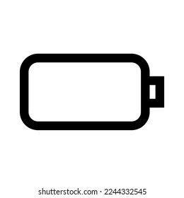 Línea de icono de batería muerta aislada en fondo blanco. Icono delgado plano negro sobre el estilo de contorno moderno. Símbolo lineal y trazo editable. Ilustración vectorial de trazo simple y de píxel perfecto. 