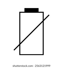 Battery dead icon Vertical vector illustration