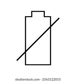 Battery dead icon Vertical vector illustration