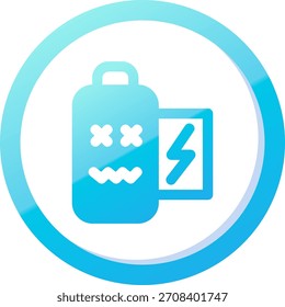 Battery dead Line vector Icon Design