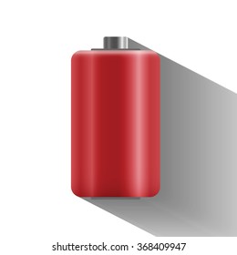battery is dead with long shadow, flat design  - vector illustration