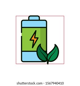 Battery design, Ecology renewable conservation saving support solution and bio theme Vector illustration