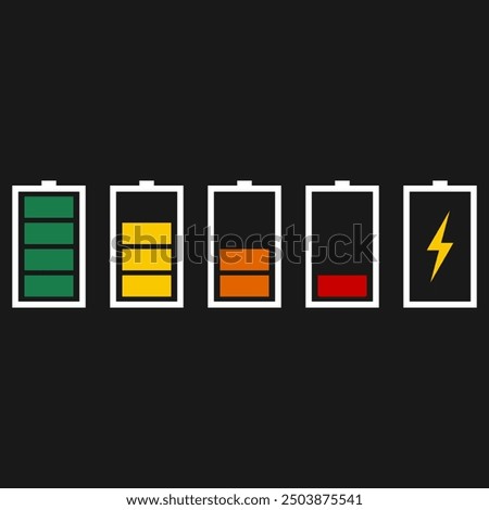 Battery Design. Battery Illustration. Battery Vector. Battery Vector with Charge Level Indicator. Sharp Corner