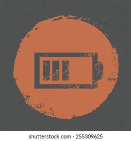 Battery design on grunge background, grunge vector