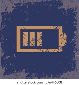 Battery design on old paper background,vector