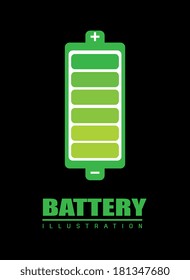 battery design over black background, vector illustration 
