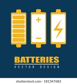 battery design over blue background, vector illustration 