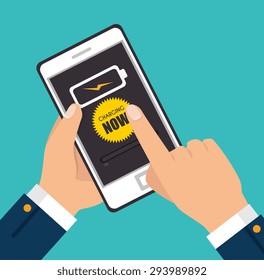 Battery digital design, vector illustration eps 10.