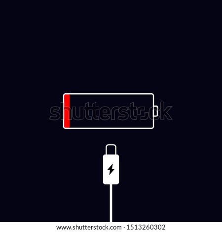 Battery discharge symbol. Vector illustration