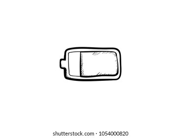 battery doodle icon vector 