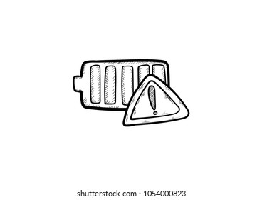 battery doodle icon vector 