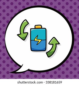 battery doodle, speech bubble