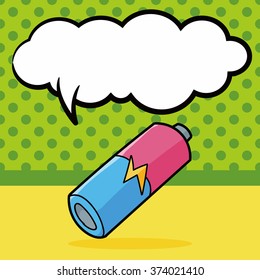 battery doodle, speech bubble