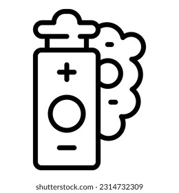 Vector de contorno de icono cig de la batería. Vape el cigarrillo. Humo electrónico
