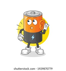 battery eavesdropping vector. cartoon character