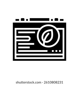 battery eco conscious glyph icon vector. battery eco conscious sign. isolated symbol illustration