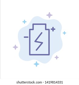 Battery, Eco, Ecology, Energy, Environment Blue Icon on Abstract Cloud Background
