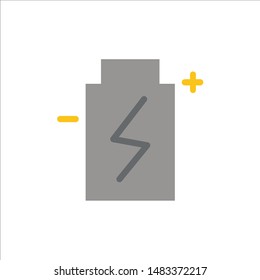 Battery, Eco, Ecology, Energy, Environment  Flat Color Icon. Vector icon banner Template