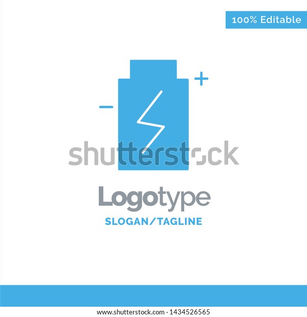 Battery, Eco, Ecology, Energy, Environment\
Blue Solid Logo Template. Place for\
Tagline