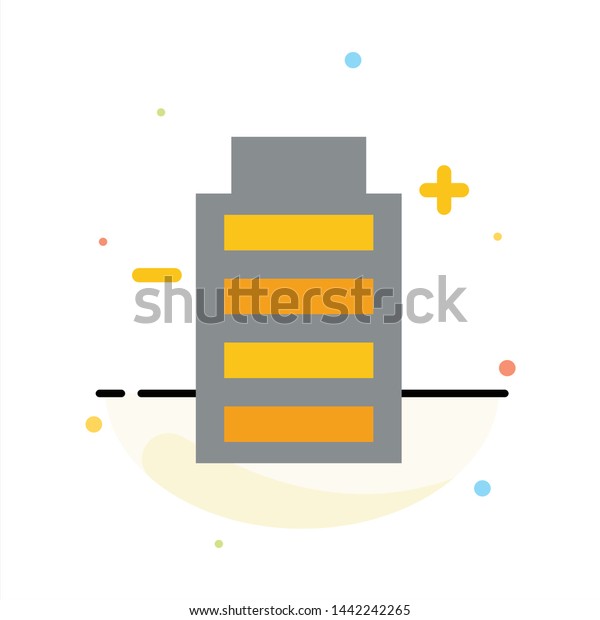 Battery, Ecology, Energy, Environment Abstract\
Flat Color Icon\
Template