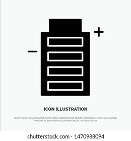 Battery, Ecology, Energy, Environment solid Glyph Icon vector. Vector Icon Template background