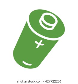 battery, ecology green icons set on white background
