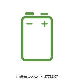 battery, ecology green icons set on white background
