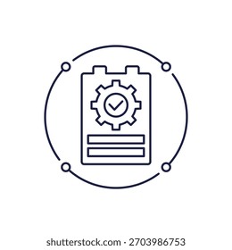 Icono de eficiencia de la batería en el diseño de línea