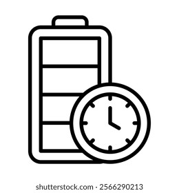 Battery Efficiency icon line vector illustration