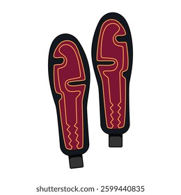 battery electric heated insoles cartoon. foot comfort, warmth footwear, thermal cozy battery electric heated insoles sign. isolated symbol vector illustration