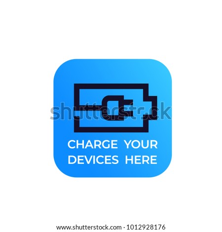 battery and electric plug, charge your devices vector sign