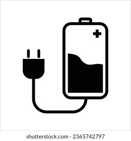 Symbol für die Ladung von Akku- und elektrischen Plug-Icons Logo-Vorlage Vektorgrafik eps10