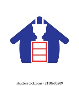 Battery and electric plug vector logo design.	