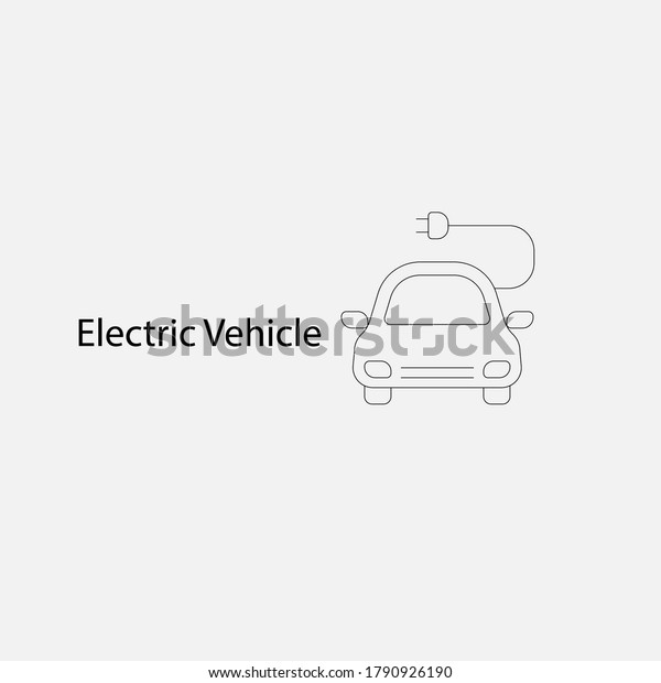 Battery Electric Vehicle(BEV, EV).Electric\
vehicle icon for business and future technology, green energy, self\
driving, autonomous.Minimal vector\
icon
