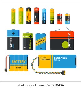 Tecnología de carga eléctrica de batería y elementos de energía alcalina de acumulador alimentados por baterías. Diferentes elementos de fuente de alimentación de juguetes y herramientas humanas