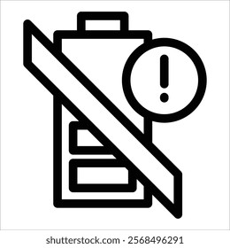 Battery Empty Icon Element For Design